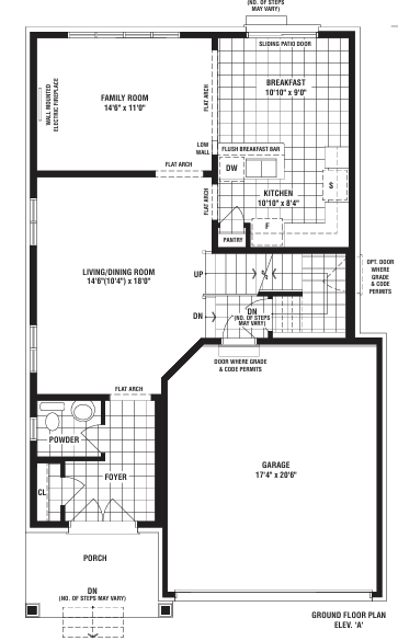 Original ground floor plan for Elevation A